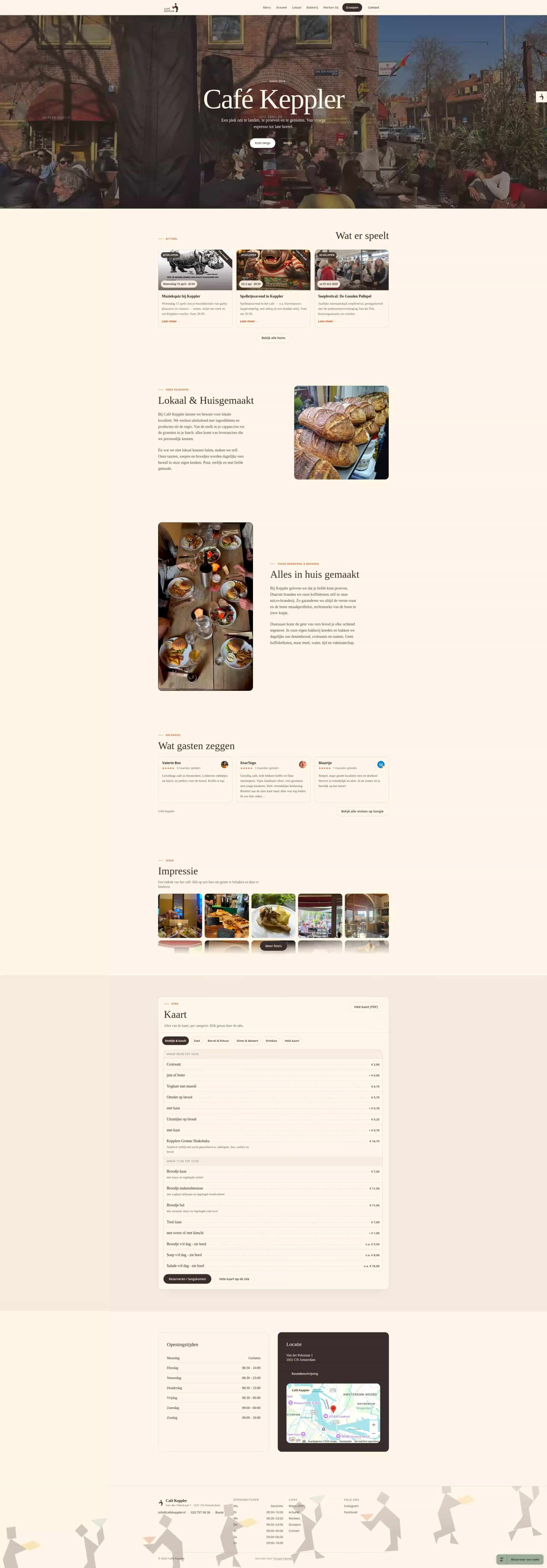 Voorbeeld: website cafekeppler.nl